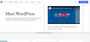 WordPress home page